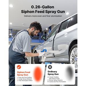 Regolabile 1.8mm ugello ad alta atomizzazione 1000cc vernice aria pistola a spruzzo sifone alimentazione irroratrice per auto mobili casa - Product Image 2