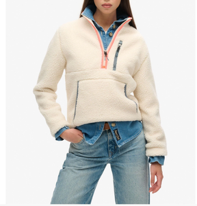 Factory Custom Logo Women's Cotton Embroidered Acid Wash Stonewashed <b>Jumper</b> Fleece Mock Neck Oversized <b>Pullover</b> Sweatshirt - Product Image 6