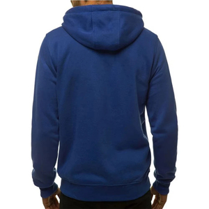 Sudadera con Capucha Unisex Azul, Corte Regular, Color Sólido, Tejido de Punto, 100% Algodón, Impresión Digital, Teñido por Inmersión, Ropa de Invierno - Product Image 2