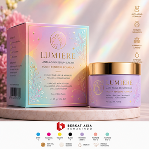 กล่องครีมเซรั่มต่อต้านริ้วรอยแบบกำหนดเอง ผลิตภัณฑ์ดูแลผิวแบบ OEM พร้อมปั๊มฟอยล์ทองคำและโลโก้แบบกำหนดเอง ขั้นต่ำ 1000 ชิ้น - Product Image 1