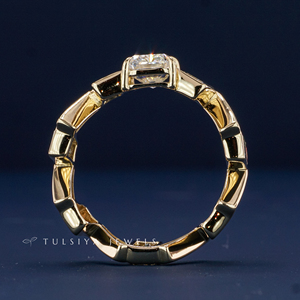 Élégante bague en or blanc 14 carats avec diamant de laboratoire pour homme, design minimaliste contemporain, alliance de mariage avec pierres étincelantes brillantes, fiançailles - Product Image 5