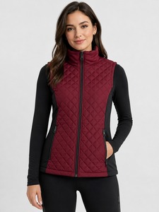 Premium Quilted Winter Outerwear Women Puffer <b>Vest</b> with Comfortable Insulation for Outdoor <b>Travel</b> Casual Fashion and Cold - Product Image 1
