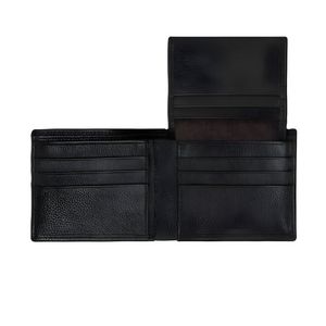 Portefeuille Homme en Cuir Véritable Lisse, Triple Compartiment à Billets, Porte-Cartes Horizontal avec Fenêtre en Maille pour Carte d'Identité - Product Image 4
