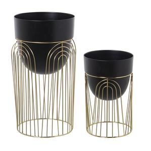 Nouvelle jardinière galvanisée tendance pour la maison, l'hôtel, le bureau, le jardin. Ensemble de 2 jardinières galvanisées pour la décoration du sol et l'utilisation en jardin. - Product Image 1