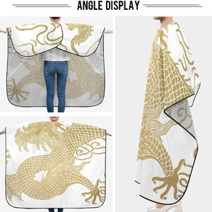 Cape de Barbier Professionnelle Imprimée par Sublimation Personnalisée, Imperméable en Polyester avec Fermeture à Boutons Pression, Grande Taille pour Salon de Coiffure - Product Image 1