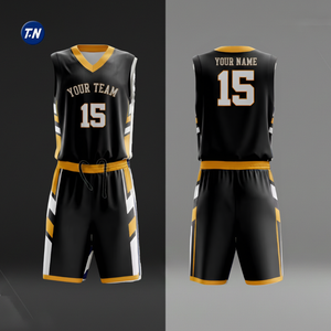 Conjunto de Camiseta y Pantalones Cortos de Baloncesto sin Mangas, Talla Grande, Transpirable, Antibacterial, 100% Poliéster, de Alto Rendimiento, Personalizable para Equipos - Product Image 6