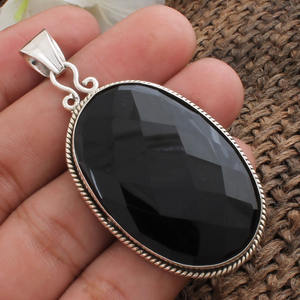 Colgante de Ónix Negro Natural, Plata de Ley 925, Oro Vermeil, Collar con Piedra Preciosa Negra, Joyería al por Mayor para Mujer, Precio de Fábrica - Product Image 5