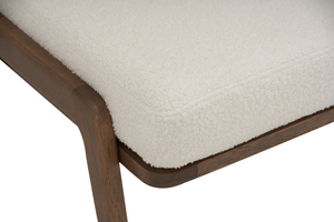 Modern Premium White Ottoman Stool with Fabric Upholstery and <b>Footrest</b> | Comfortable Living Room & Apartment Seating Furniture - Product Image 3