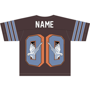 เสื้อแฟนฟุตบอลอเมริกัน โพลีเอสเตอร์ 100% ราคาถูก MOQ ต่ำ รับออกแบบลายพิมพ์แบบ Sublimation - Product Image 2