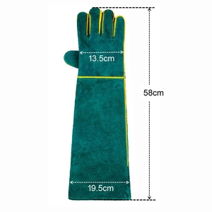 Guantes de Seguridad de Cuero Vacuno Retardantes de Llama de Larga Duración, Protección Industrial para Manos y Brazos para Trabajadores de la Construcción - Product Image 1