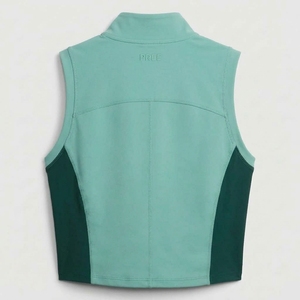 Camiseta deportiva sin mangas para mujer, con cierre de cremallera corta, cuello alto, de secado rápido, transpirable, ajuste atlético, para pickleball y uso casual. - Product Image 2