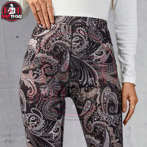 Pantalones de Yoga Sublimados con Estampado Bohemio Personalizados al por Mayor, Leggings Deportivos para Mujer de Alta Elasticidad, Resistentes a las Sentadillas, con Diseño Paisley - Product Image 6