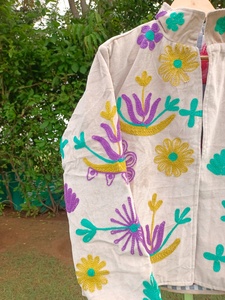Premium for <b>Velvet</b> Embroidery Bomber <b>Jacket</b> for <b>Men</b> & Women Autumn Purple Teal Mustard Floral | Handmade Boutique Fashion - Product Image 2