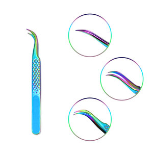 Applicateurs de cils en acier inoxydable, pinces à cils avec motifs et décorations, pinces à cils de haute qualité, logo OEM - Product Image 5