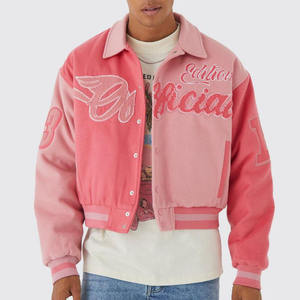 Blouson universitaire personnalisé pour homme, style streetwear hiver, broderie premium, OEM/ODM, 100% laine peignée, logo frontal - Product Image 5
