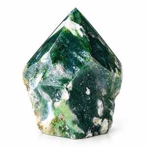 Tour de cristal d'agate mousse naturelle, obélisque brut de forme libre pour la décoration intérieure, la méditation et la guérison, vente en gros, fabricant - Product Image 4
