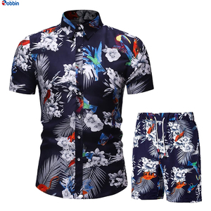 BOBBIN INDUSTRIES Ropa de Playa Personalizada para Hombre, Estilo Hip Hop, Tejido de Punto Transpirable de Spandex/Algodón, Estampado por Sublimación, con Botones - Product Image 1