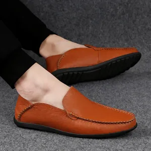 Chaussures décontractées en cuir véritable pour hommes, confortables, de marque de luxe, classiques, respirantes, mocassins pour hommes, grandes tailles - Product Image 6