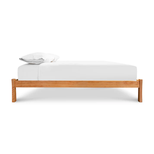 Eco-Friendly Natural Cherry Wood <b>Platform</b> <b>Bed</b> <b>Frame</b> Minimalist Scandi Style Bedroom Furniture Set - Product Image 3