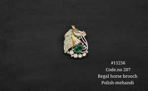 Broche de caballo vintage 11256 con baño de oro y circonita cúbica, pin de animal para hombre, ideal para fiestas y regalo de boda - Product Image 2