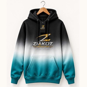 Sweat-shirt à capuche sportif noir et blanc-argent, personnalisé et cousu sur mesure, vente en gros directe de l'industrie Ziakot - Product Image 2