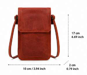 Bolso Bandolera de Cuero Genuino de Lujo para Mujer, Estilo Vintage, Compacto, para Viaje, con Cierre de Botón, para Compras - Product Image 2