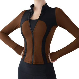 Custom Women Long Sleeve Zip Up Shirt Casual Fashion Front <b>Zipper</b> <b>Top</b> OEM ODM Private Label Clothing Long Sleeve Zip Up Shirt - Product Image 1