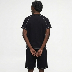 Ensemble de shorts et t-shirt en coton surdimensionné pour homme, taille plus, été, deux pièces - Product Image 2