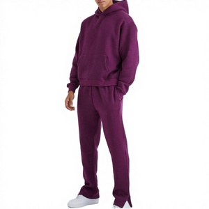 Conjunto de chándal unisex de forro polar grueso, chándal oversize con media cremallera, jogger, fabricante OEM, chándal ligero unisex - Product Image 3