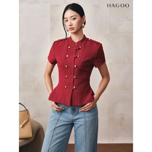 เสื้อแจ็คเก็ตคอจีนสีแดงสำหรับผู้หญิง รุ่น A8191 ติดกระดุม - Product Image 3