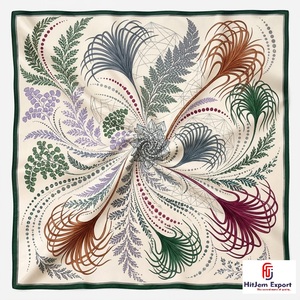 Custom Printed <b>Silk</b> Feel <b>Square</b> <b>Scarf</b> Soft Lightweight OEM ODM Manufacturer Iceland Custom Fabric Products Low MOQ - Product Image 1
