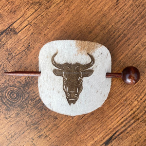 Handmade Laser Engraving Cowhide Leather <b>Hair</b> Barrette With Stick for Women's Custom Genuine Leather <b>Hair</b> <b>Slide</b> Leather <b>Hair</b> Pin - Product Image 2