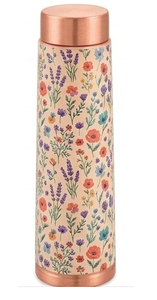 Arabic <b>Flower</b> <b>Sticker</b> design Pure Copper Metal Water Bottles Keeps Water Fresh - Product Image 6