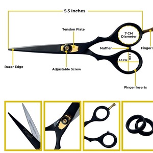 Wholesale Top Quality Professional <b>Barber</b> Salon Hairdressing Hair Cutting Thinning Scissors Shears <b>Set</b> Silver <b>Barber</b> Scissors - Product Image 4