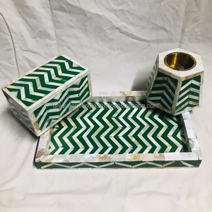 Floral Design MOP Bakhoor Set | Arabic Inlay Tray with Oud Burner & Censer in <b>Gift</b> Box | Timeless Ramadan <b>Gift</b> Idea - Product Image 3