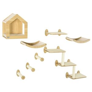 Set of Cat Shelf and Tower Cat Trees & Scratcher - Product Image 3