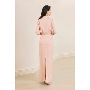 Jupe de bureau élégante pour femme, taille haute, en satin, longueur midi, prête à être expédiée, pour fournisseur en gros - Product Image 3
