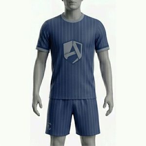 Ensemble de maillot de football personnalisé pour hommes, impression sublimée, col rond, manches courtes, polyester respirant, kit de football toutes saisons - Product Image 1