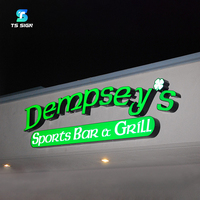 Enseigne à lettres lumineuses frontales personnalisée, logo 3D LED éclairé en acier inoxydable, enseigne publicitaire extérieure pour magasin, enseigne électronique