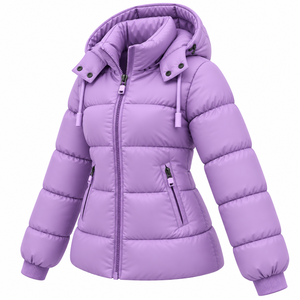 Chaqueta Acolchada Personalizada para Mujer, Ropa de Invierno, Chaqueta con Capucha, Chaqueta Acolchada con Cuello Alto, Color Sólido, Chaqueta Acolchada Personalizada para Mujer - Product Image 5