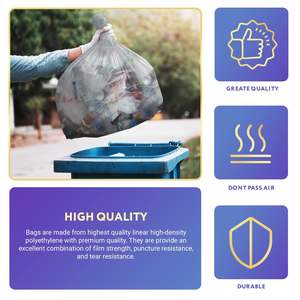 Al aire libre grande 30 \ "X 36 \" bolsas de basura paquete 250 sin perfume a prueba de fugas 1,1 Mil bolsas de basura de polietileno para 20-30 cubos de basura - Product Image 3