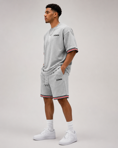 Ensemble T-shirt et short en molleton de coton noir pour homme F2WIN, col rond, décontracté, pour l'été, séchage rapide, respirant, tricoté, sans couture, vêtements de sport - Product Image 4