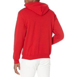 Sudadera con capucha roja de forro polar, informal, con bolsillo canguro, capucha con cordón y puños acanalados para uso diario en la calle - Product Image 2
