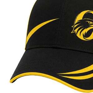 Black Yellow Cricket <b>Cap</b> Adjustable Sports <b>Hat</b> Outdoor Cricket Team Headwear Athletic Accessories Casual Performance Wear - Product Image 4