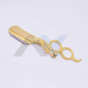 มีดโกนตัดผมตรงแบบมืออาชีพ ด้ามจับมีดโกนแบบ Shavette สแตนเลส วงแหวนคู่ สำหรับร้านตัดผม - Product Image 2