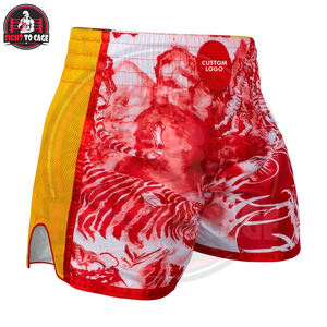 Shorts de combat Muay Thai imprimés, vêtements d'arts martiaux, 100% polyester, impression par sublimation, personnalisés, extensibles, légers, Muay - Product Image 3
