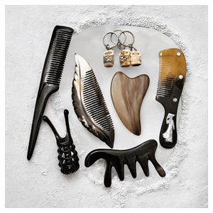 Horn scalp <b>massage</b> natural buffalo horn material for hair salon relaxation <b>tool</b> and personal care Vietnam supplier - Product Image 1