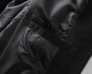 Custom Brand Clothing Men's Women's Varsity <b>Jacket</b> Short Zipper Solid Color Black Canvas Casual <b>Winter</b> Eco-Friendly Windproof - Product Image 3