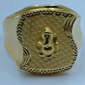 Classic 22K Gold Jewellery for Daily Wear Traditional Gold Ganesha <b>Ring</b> for Men Classic Religious Design Finger <b>Ring</b> <b>Indian</b> - Product Image 3