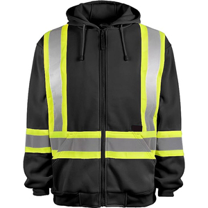 Oem Design Safety Workwear <b>Men's</b> Winter Windbreaker <b>Jackets</b> <b>Men</b> Hoodie <b>Jacket</b> <b>Mens</b> Softshell <b>Jacket</b> Black With <b>Reflective</b> Tapes - Product Image 1